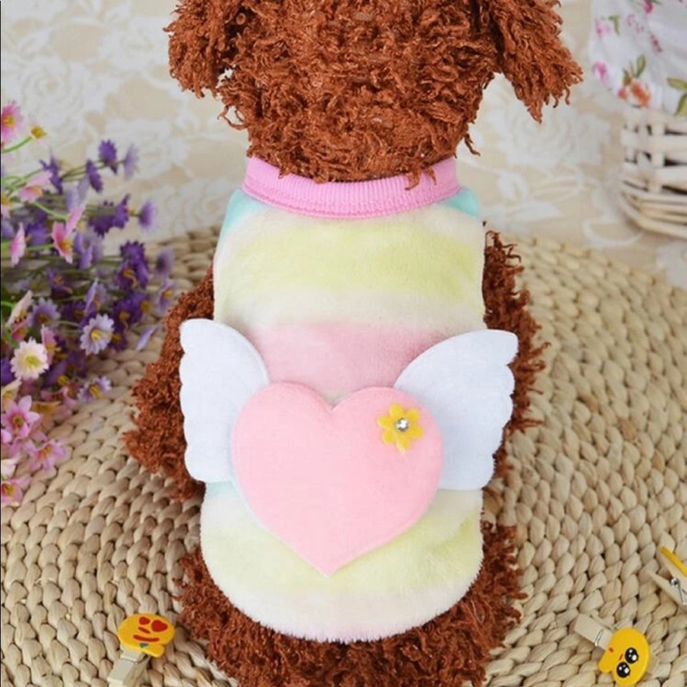 Heart Decor Dog Tank, OS NWOT